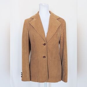 Country Stables Size 5 Corduroy Blazer Tan Brown Vintage